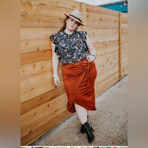 XL orange Maeve wrap skirt great condition